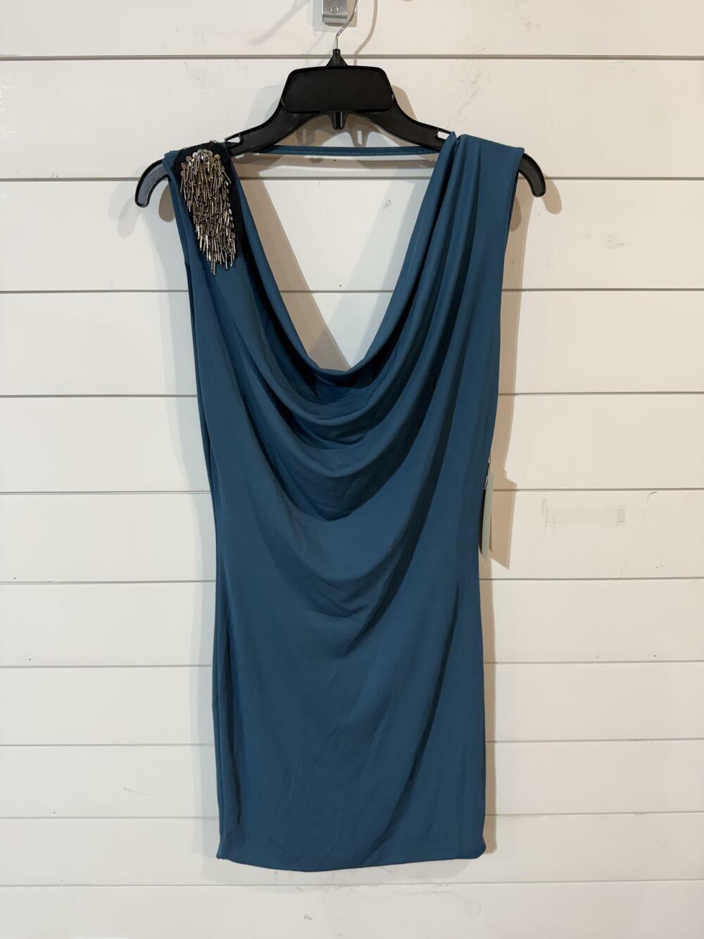 OBLIGE from Italy Women's Teal Embellished Mini Dress Medium M NWT